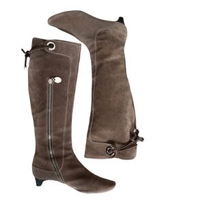 Elie Tahari Taupe Suede Boots with 1” Heel - 6.5